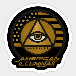 America Illuminati Gold Edition Sticker